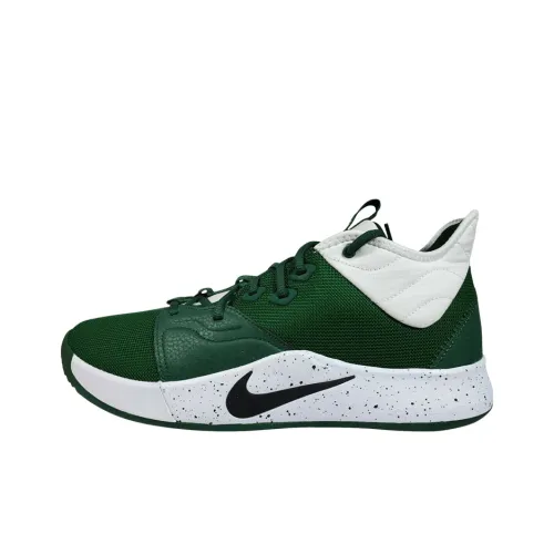 Nike PG 3 Basketball Shoes Unisex Mid-Top Green/White