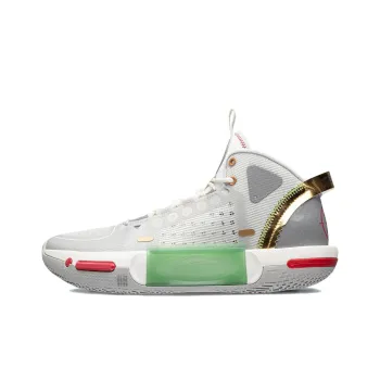 LiNing Shadow 4 Lightweight Rebound Mid Top Basketball Shoes Gray Green