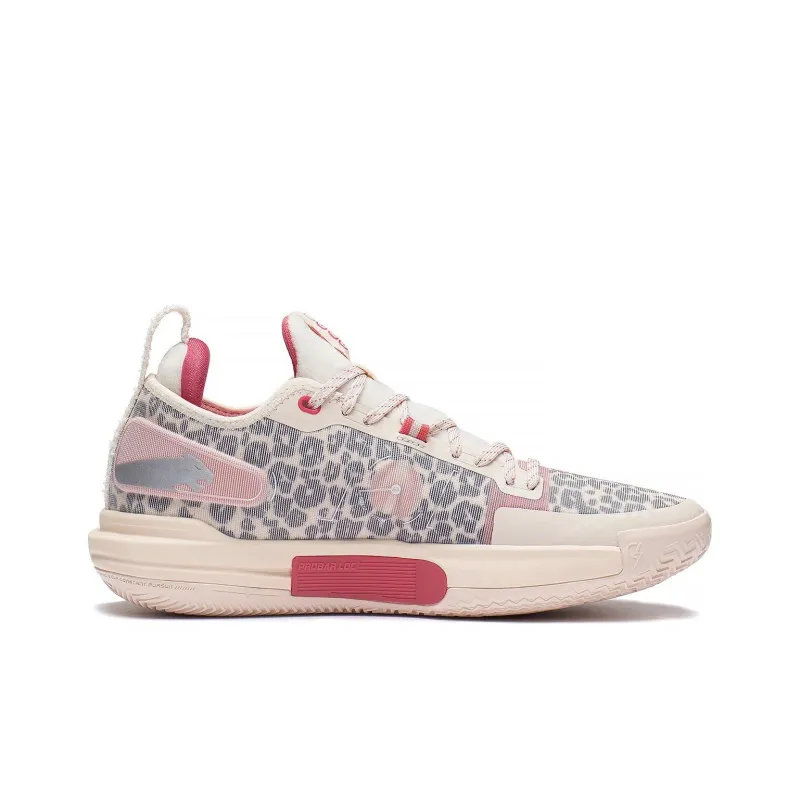 LINING Speed 9 Premium Basketball Shoes Men Low Top Light Gray Pink-1