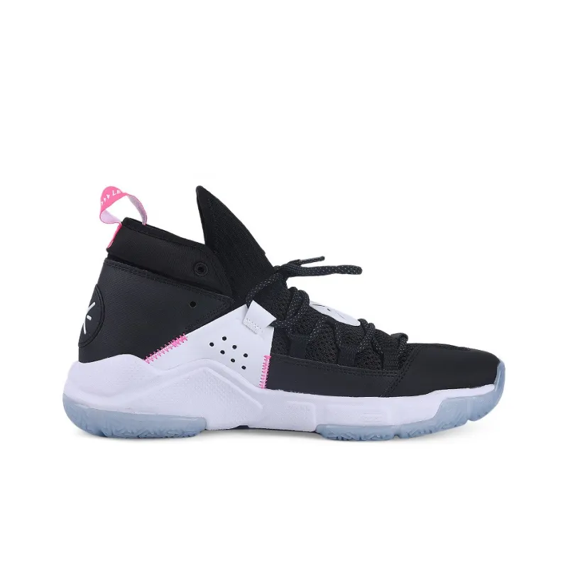 LiNing ALL DAY 5 Way Of Wade Abrasion Resistant Breathable Mid Top Basketball Shoes Men's Black White-1