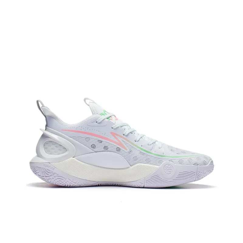 LiNing SONIC 10 V2 Cushioning Anti-Slip Wear-Resistant Breathability Low-Top Basketball Shoes Standard White-1