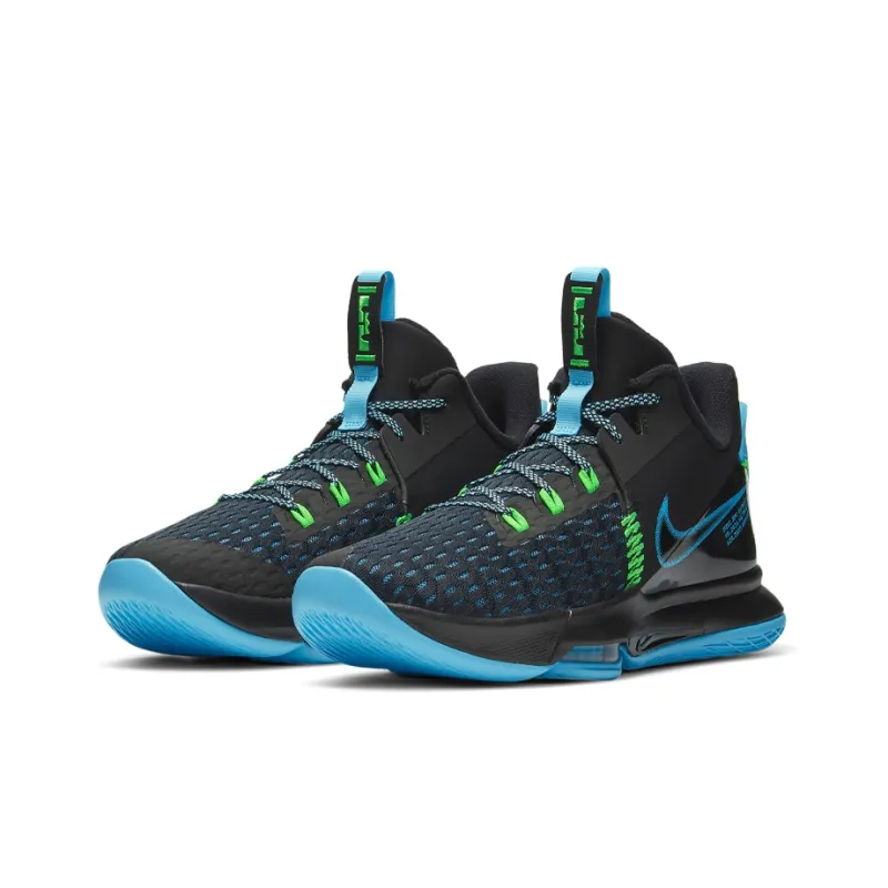 Nike LeBron Witness 5 'Black Light Blue Fury'-2