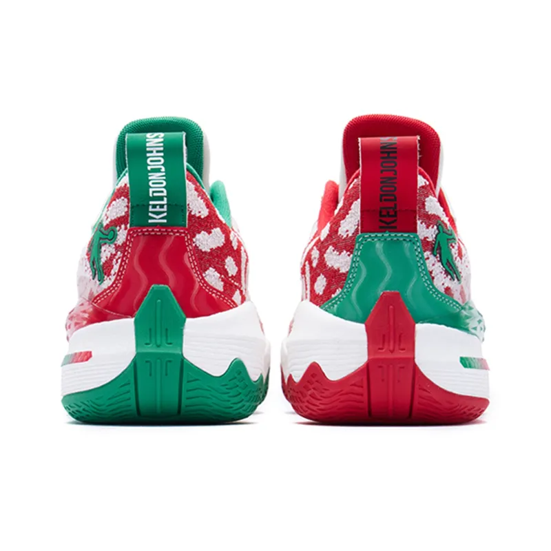 QIAODAN Sharp Edge 6.0PROLOWPE Cushioning Anti Slip And Wear Resistant Low Top Basketball Shoes Men's Green Red-3