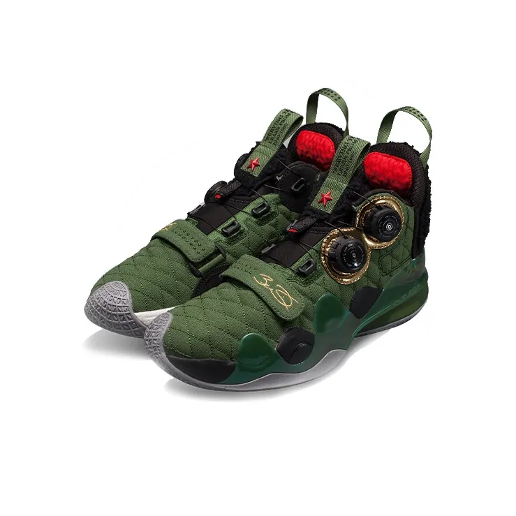 LiNing Way Of Wade 8 Screw Lei Feng Cushioning Anti-Slip And Wear-Resistant Mid-Top Basketball Shoes Army Green-3