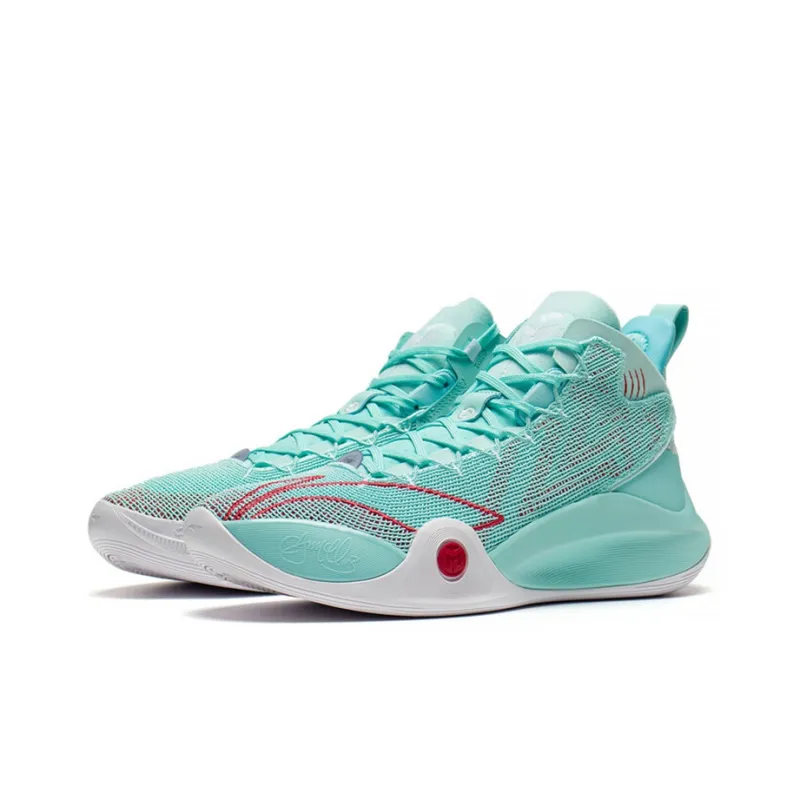 LiNing CJ-1 CJ 1 Large Shark Cushioning Anti-Slip And Wear-Resistant Mid-Top Basketball Shoes Light Blue-2