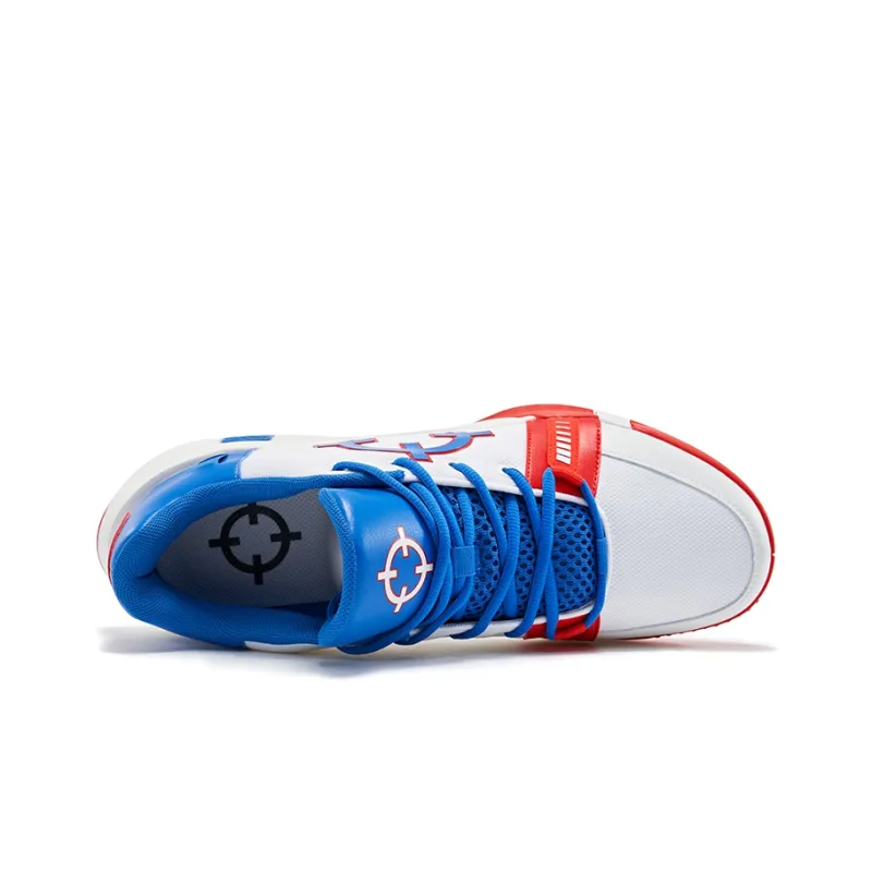 RIGORER Cutting Cushioning Anti-Slip And Wear-Resistant Low-Top Performance Basketball Shoes Men's White Blue-3
