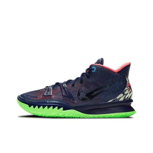 Nike Kyrie 7 Basketball Shoes Unisex Mid-Top Blue/Red/Green