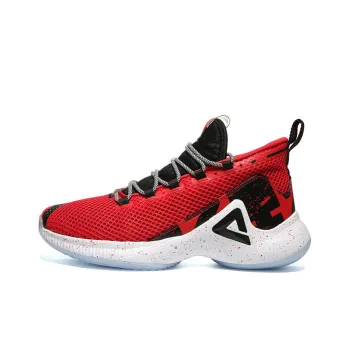 PEAK Sonic Boom Basketball Shoes Men Mid Top Black Red