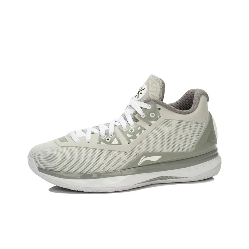 LiNing WOW 4 Way Of Wade 4 Mid Top Basketball Shoes Unisex Gray White-1