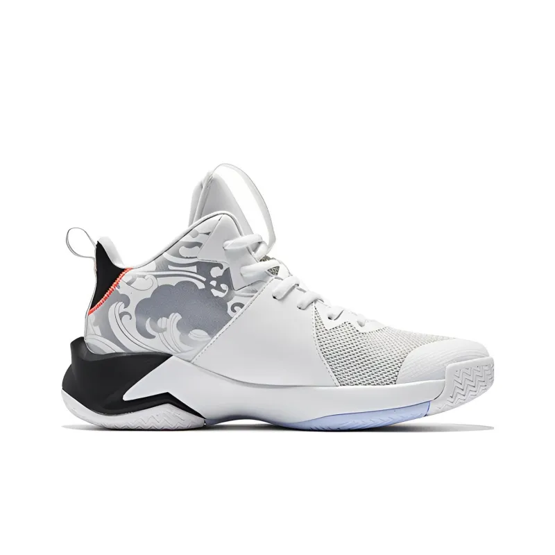 QIAODAN Cushioning Anti Slip And Wear Resistant High Top Performance Basketball Shoes Men's White Black-1