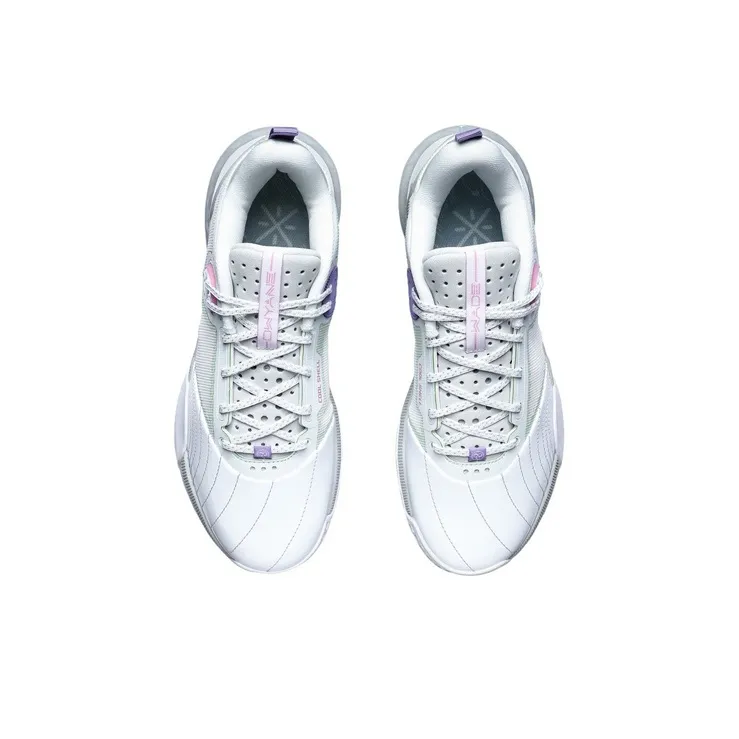LiNing 6 Throughout The Day Cushioning Anti-Slip Wear-Resistant Breathability Low-Top Basketball Shoes White Gray-3