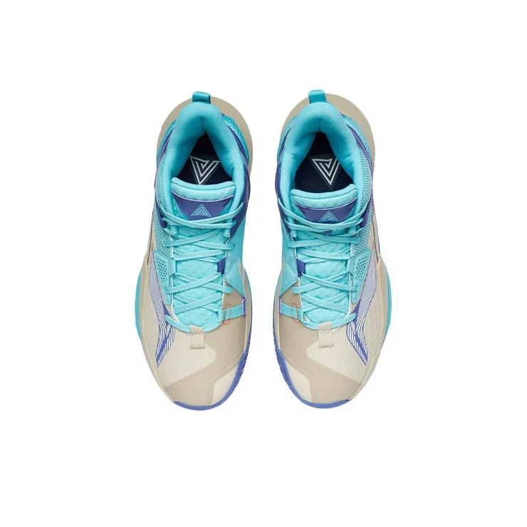 LiNing Power 8 Wear-Resistant Slip-Resistant Mid-Top Performance Basketball Shoes Men's Light Blue-3