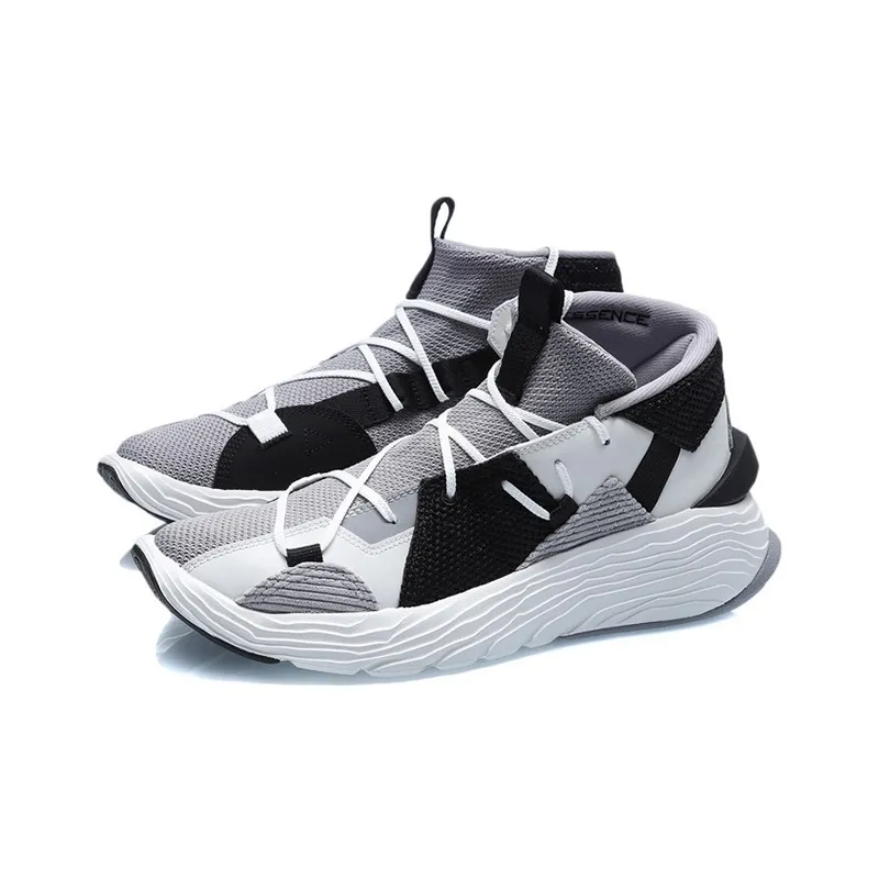 LINING Essence Basketball Shoes Men Low Top Gray Black-2