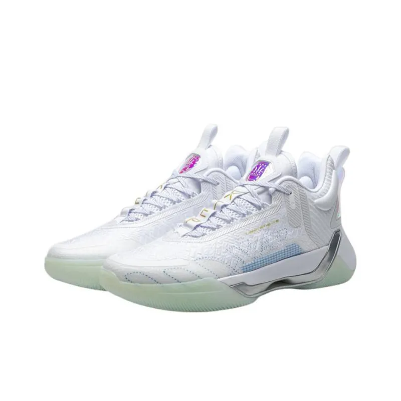 XTEP Levitation 6 Cushioning, Slip Resistant, Abrasion Resistant Coverage Mid Top Basketball Shoes Men's New White-1