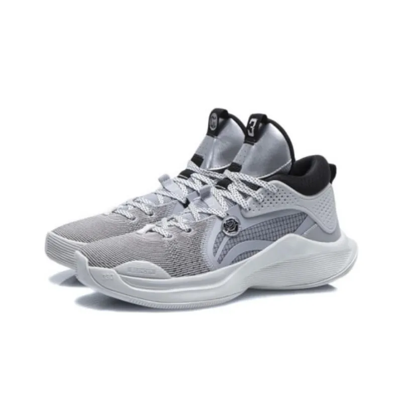 LiNing SILENCER CJ McCollum Cushioning Anti Slip And Wear Resistant Mid Top Basketball Shoes Men's Gray-2