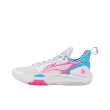 LiNing Speed 9 Cushioning Anti Slip And Wear Resistant Low Top Basketball Shoes Men's White Pink