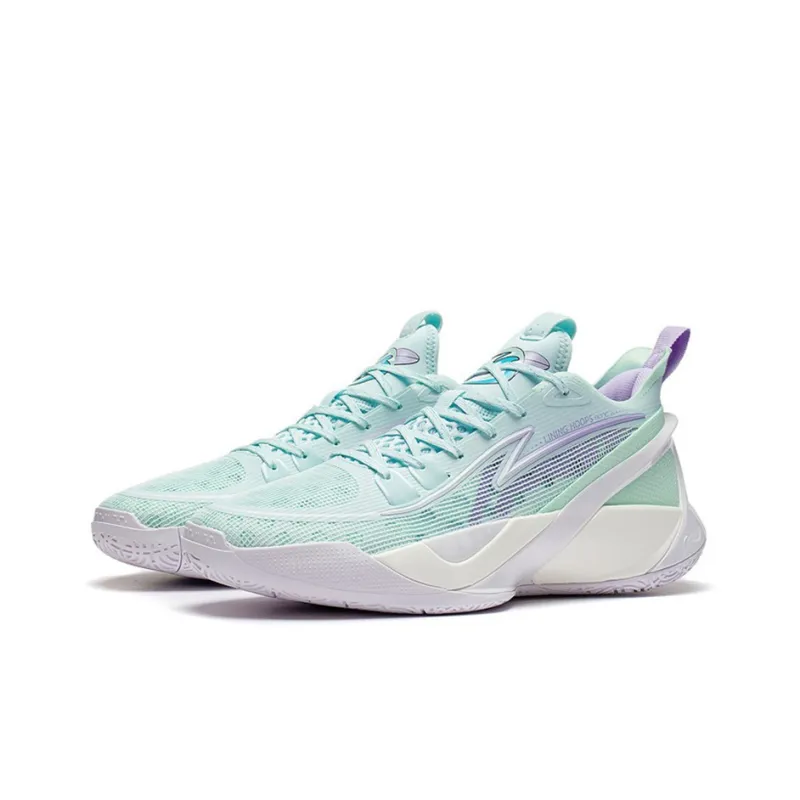 LiNing SONIC 10 V2 Anti-Slip Wear-Resistant Low-Top Basketball Shoes Aqua Blue-1