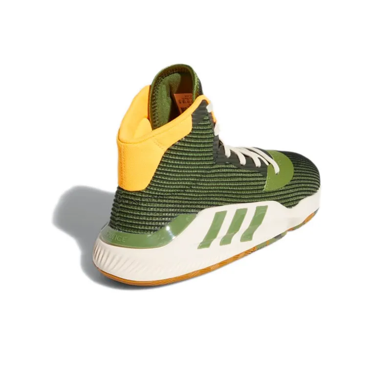 Adidas Pro Bounce Madness 2019 Wear-Resistant Mid-Top Basketball Shoes Men's Olive Green-3