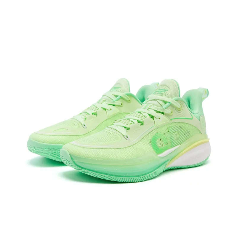 QIAODAN FE1.0 Lime Anti Slip And Wear Resistant Lightweight Rebound Low Top Basketball Shoes Men's Green-1
