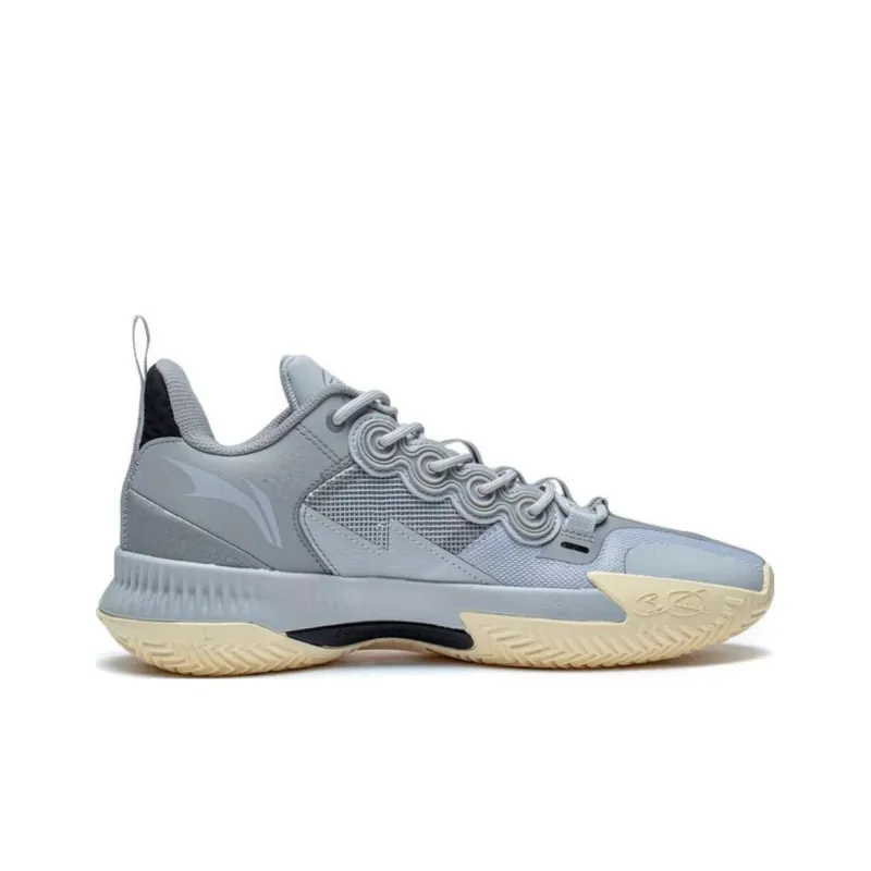LiNing Son Of Flash Abrasion Resistant Breathable Low Top Basketball Shoes Men's Gray-1