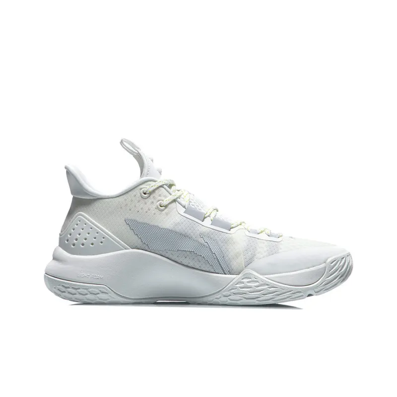 LINING Combat Low Basketball Shoes Men Low Top White/Gray-1