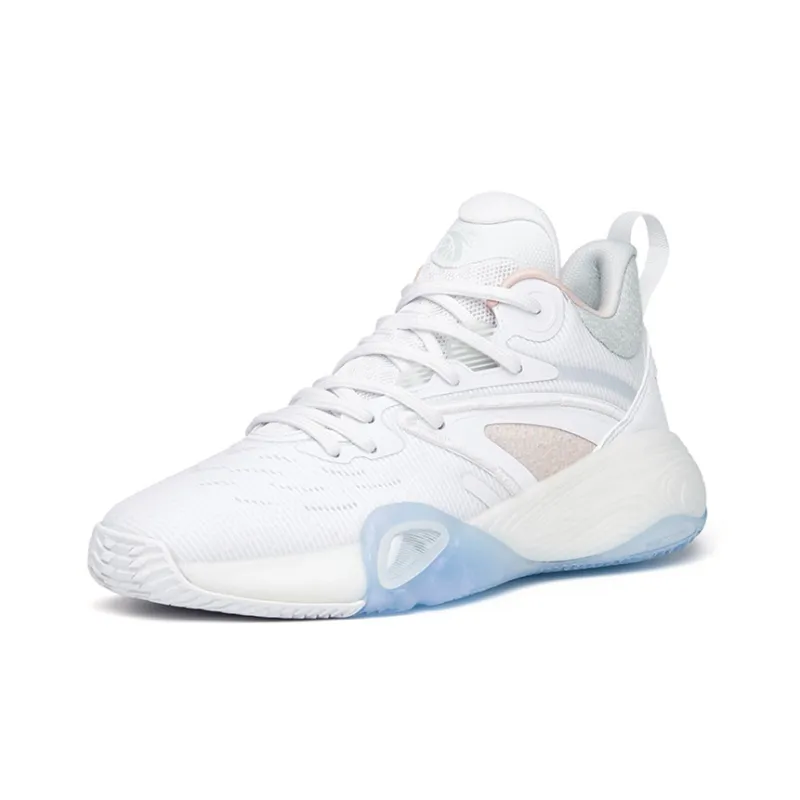 Anta Basketball Collection Cushioning Anti-Slip And Wear-Resistant Low-Top Basketball Shoes White Green-1
