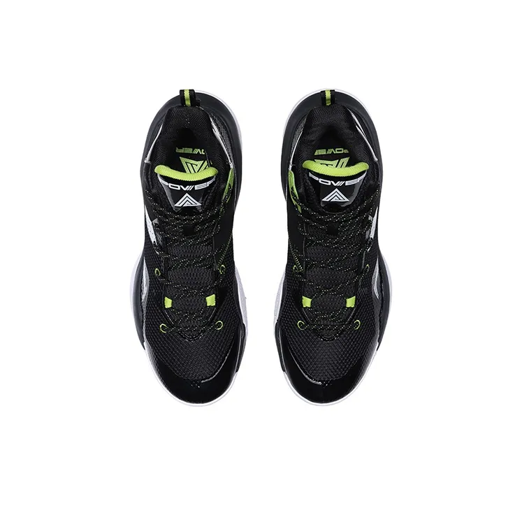 LiNing Power 7 Cushioning Anti Slip And Wear Resistant High Top Basketball Shoes Men's Black White-3
