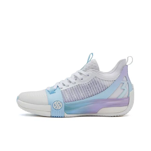 361° Chan 3 MOD Basketball Shoes Women's Mid-Top Knitted White/Glacier Blue