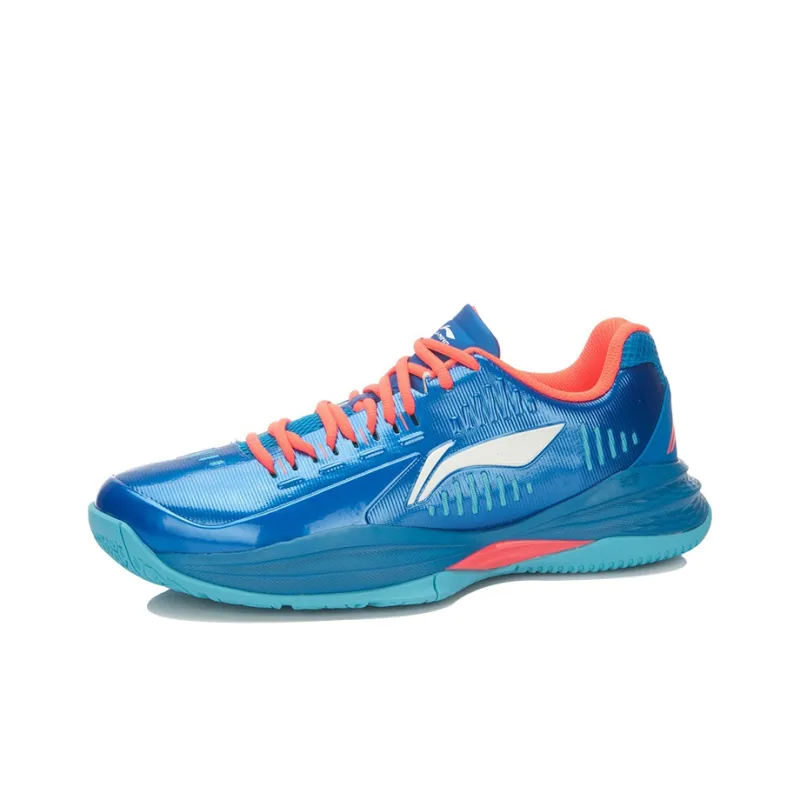 LiNing Storm Shock Absorbers Low Top Basketball Shoes Unisex Blue Red-1