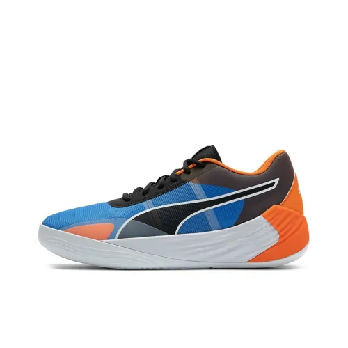 PUMA Fusion Nitro Basketball Shoes Men Low-Top Blue/Orange/White/Black