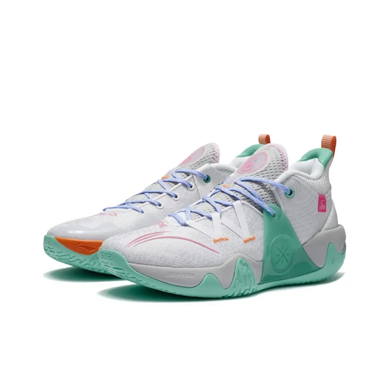 LiNing Cushioning, Slip Resistant, Abrasion Resistant, Coverage, Support Low Top Basketball Shoes Men's Gray Green-2