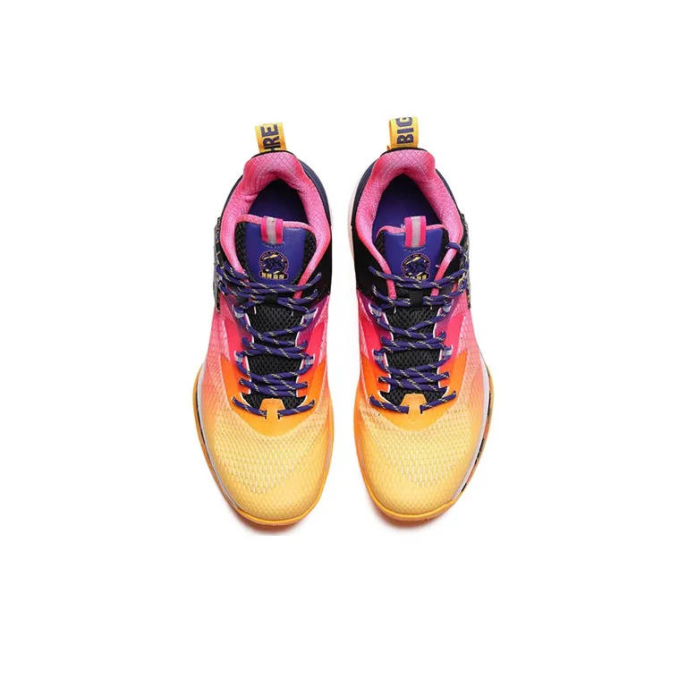 361° Q Bouncy Slip Resistant, Abrasion Resistant, Coverage, Support, Balance Mid Top Basketball Shoes Men's Orange Pink-2