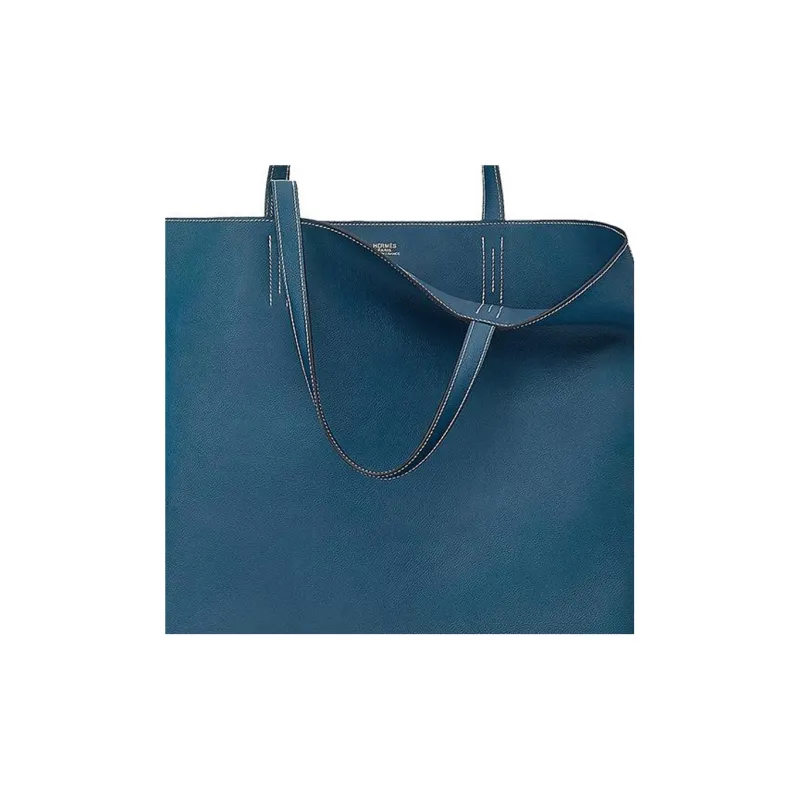 HERMES Leather Handbag Women's S4 Deep Blue Dark Blue-3