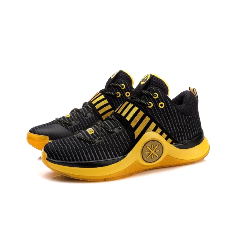 LINING WOW 6 Basketball Shoes Men Low Top Black/Yellow-2
