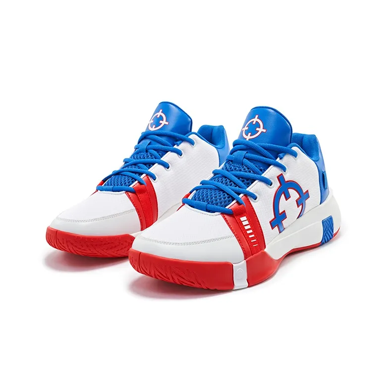 RIGORER Cutting Cushioning Anti-Slip And Wear-Resistant Low-Top Performance Basketball Shoes Men's White Blue-2