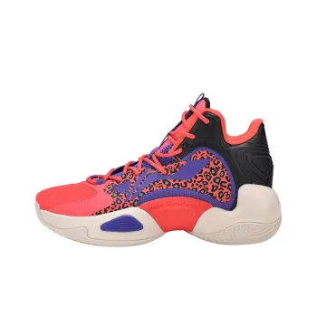 LiNing Power 6 V2 Cushioning Support Coverage Mid Top Basketball Shoes Men's Red Black Purple