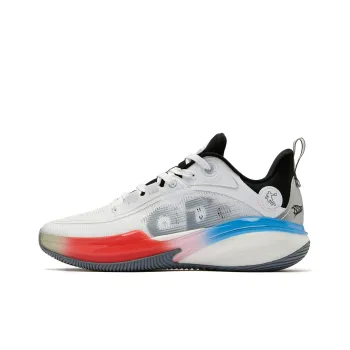 QIAODAN FE1.0 Equation Cushioning Anti Slip And Wear Resistant Rebound Low Top Basketball Shoes Men's Gray Red
