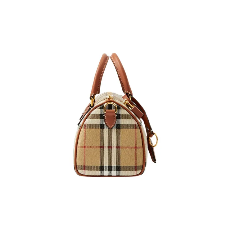 Burberry Check Mini Bowling Bag Archive Beige/Briar Brown-1