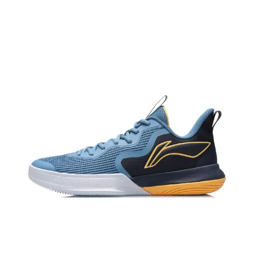 LINING Flash Basketball Shoes Men Low-Top Blue/Black/Yellow