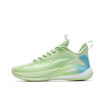 XTEP Light Feathers 3rd Generation V3 Cushioning Anti Slip And Wear Resistant Low Top Basketball Shoes Men's Green Blue