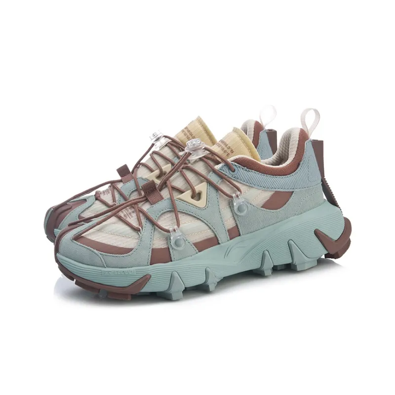 LiNing Wu Xing 1 Cushioning Anti Slip And Wear Resistant Support Low Top Basketball Shoes Women's Apricot Green Brown-2