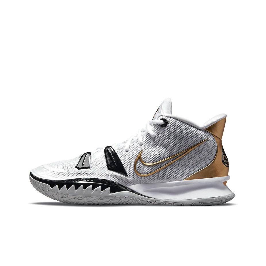 kyrie shoes black and gold