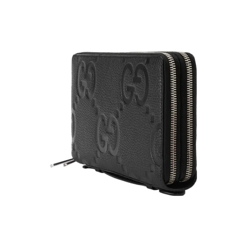 GUCCI Leather Document Bag Travel Bag Men's Black-3