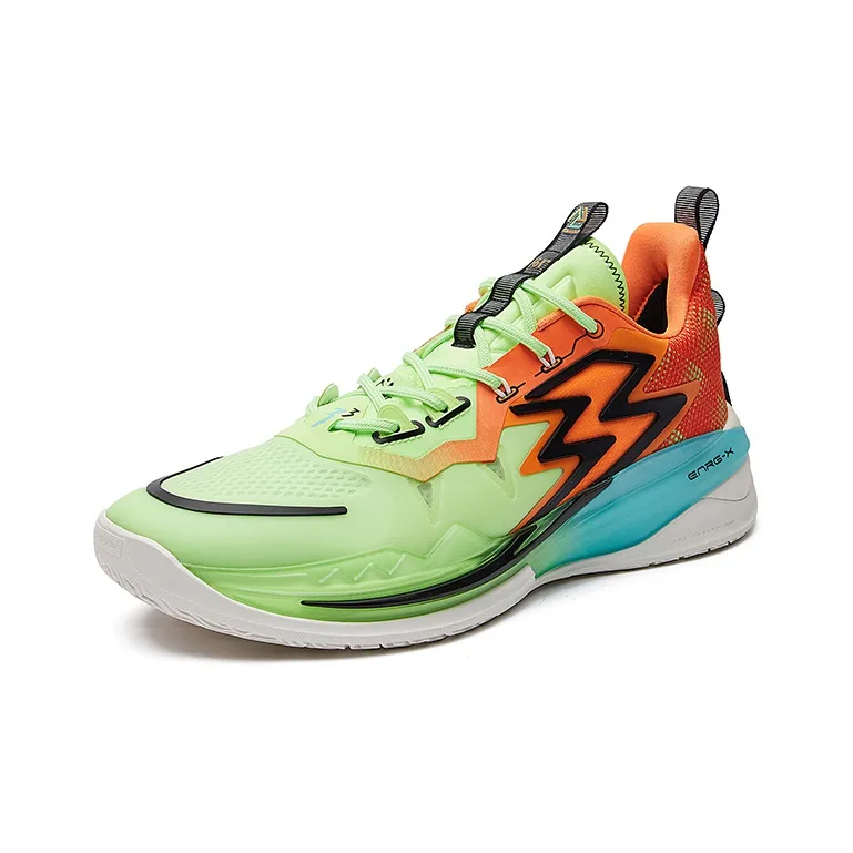 361° Big3 3.0 Basketball Shoes Men Low Top Green/Orange/Blue-2