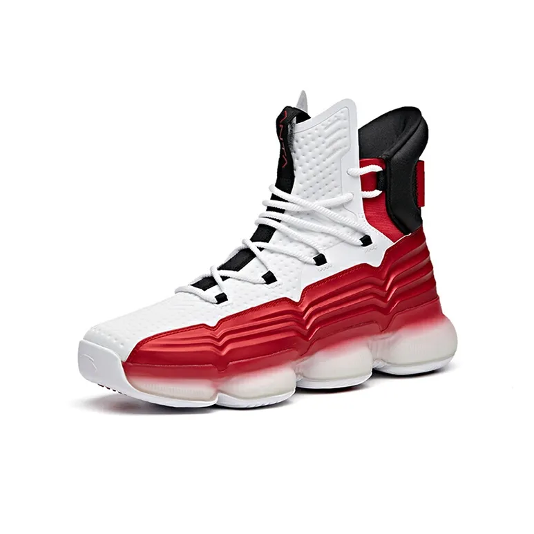 Anta Cushioning Anti-Slip And Wear-Resistant High-Top Basketball Shoes Men's White Red-1