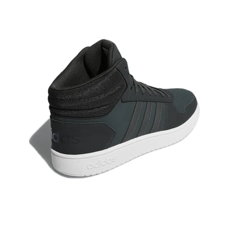 Adidas Neo HOOPS 2.0 Mid Wear Resistant Slip Resistant Mid Top Basketball Shoes Men's Carbon Black-3