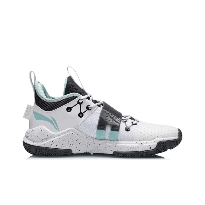 LiNing Wade Block Cushioning Anti Slip And Wear Resistant Coverage Support Low Top Basketball Shoes White Black-1