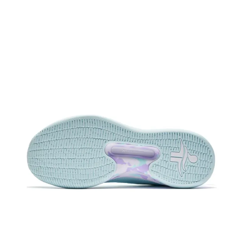 XTEP Cushioning Anti Slip And Wear Resistant Low Top Basketball Shoes Men's Blue Purple-2