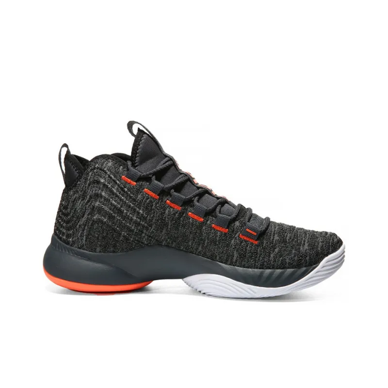 PEAK Mid Top Performance Basketball Shoes Men's Gray Orange-1