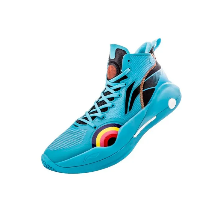 LiNing YuShuai 15 䨻 Abrasion Resistant Breathable Mid Top 䨻 Basketball Shoes Men's Butterfly Blue-2